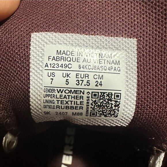 ❤️Converse Chuck Taylor All Star Wedge 7 Womens Shoes Sneaker Burgundy A12349C - Picture 14 of 14